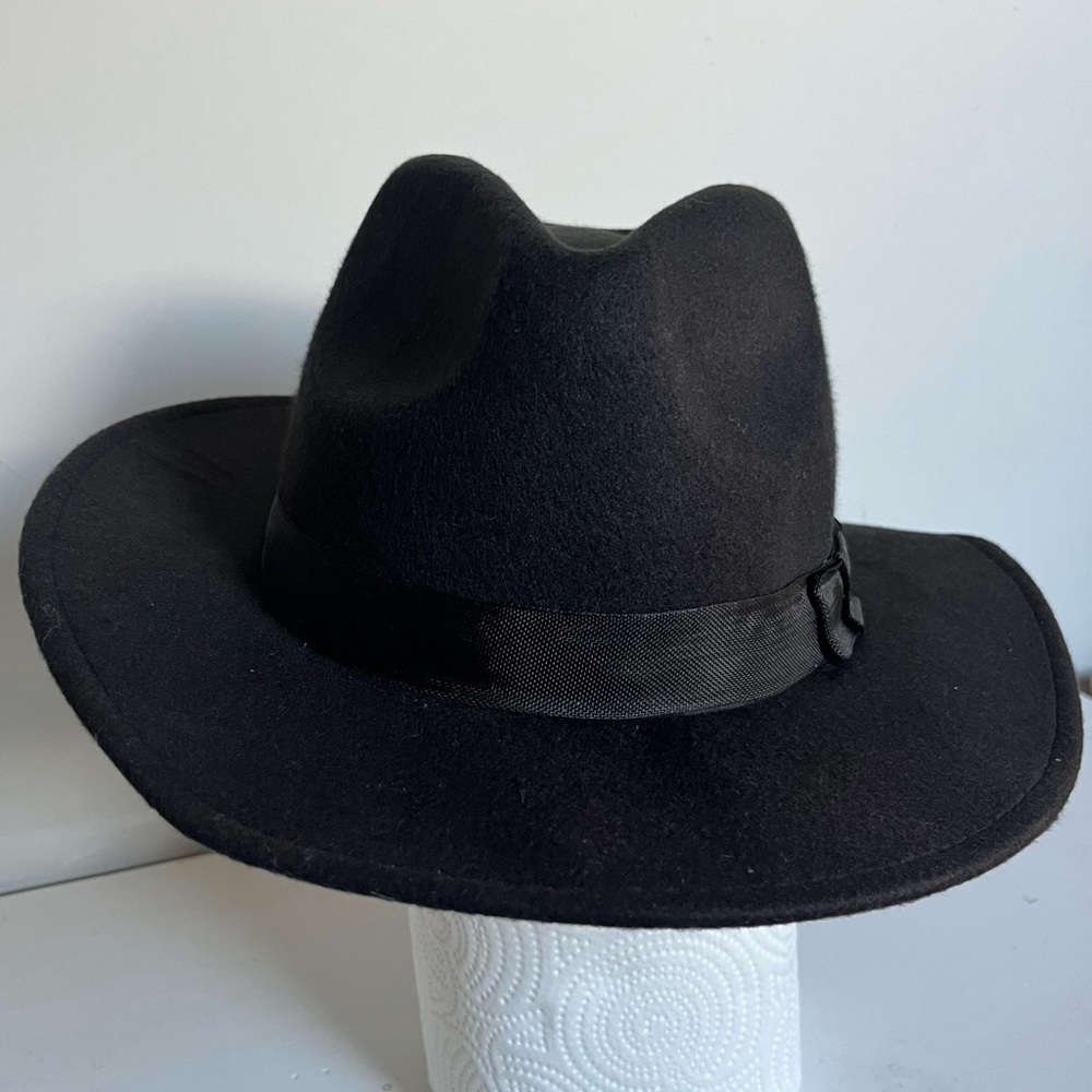 Black Felt Panama Safari Western Hat 60